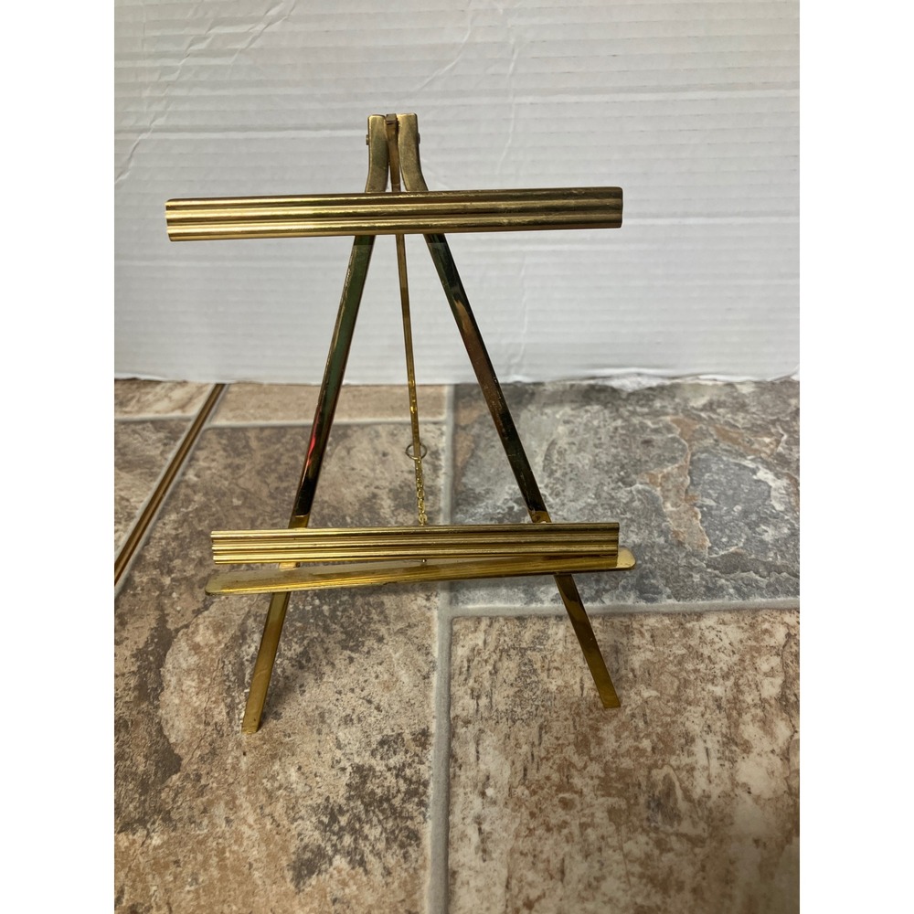 Brass Tabletop Easel Display Stand Small Decorative Art Photo Holder